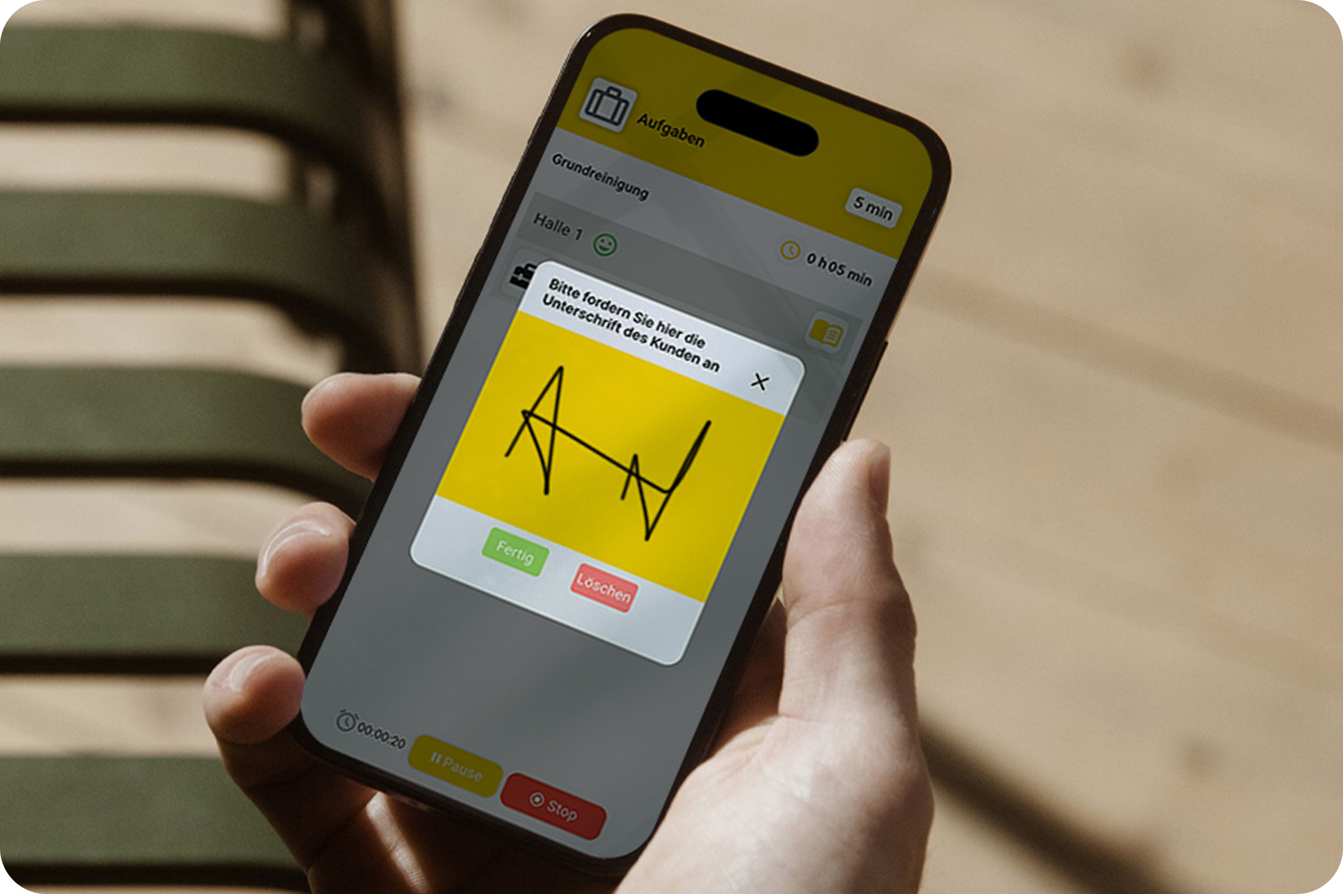 YellowTime digitale Kundensignatur und Stundennachweis